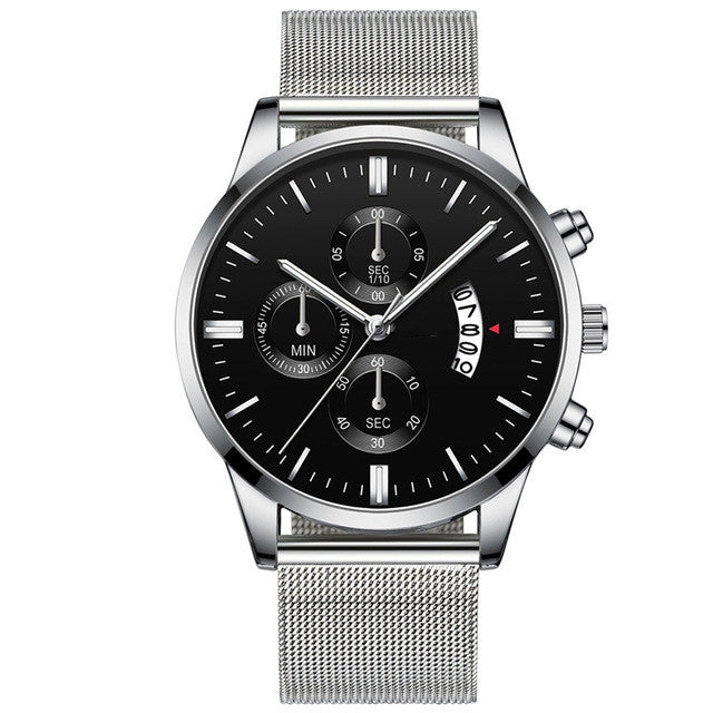 Men Casual Quartz Wrist Watch | Stainless Steel Analog Fashion Watch for Daily Wear