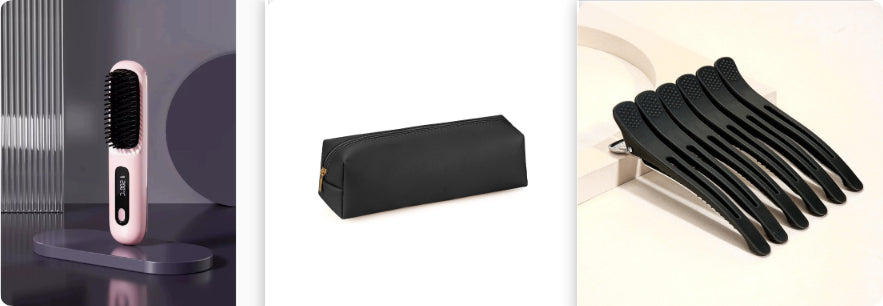 2-in-1 Hair Straightener Brush – Fast Heating Wireless Hair Comb & Portable Hot Curler with USB Charging