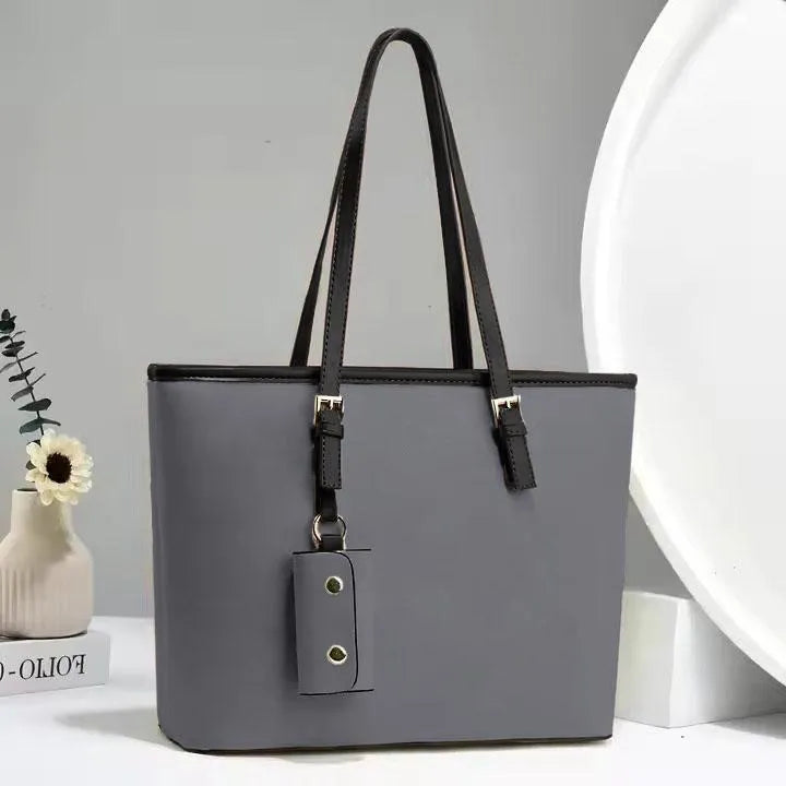 Elegant Minimalist Leather Shoulder Bag – Premium Grey Handbag for Women