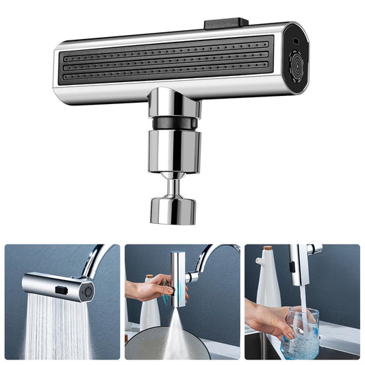 360° Rotating Waterfall Kitchen Faucet Extender – Splash-Proof Universal Bubbler Nozzle For Smooth Water Flow