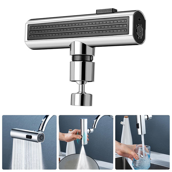 360° Rotating Waterfall Kitchen Faucet Extender – Splash-Proof Universal Bubbler Nozzle For Smooth Water Flow