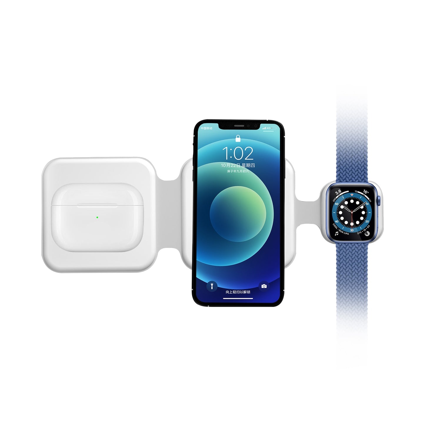 3 In 1 Magnetic Foldable Wireless Charger 15W Fast Charging Station For Phone Watch Earbuds – Portable Travel Charging Stand