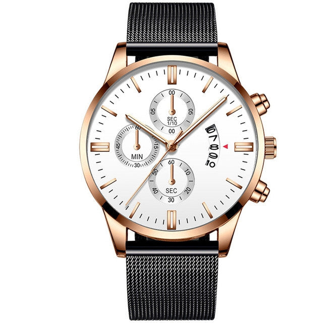 Men Casual Quartz Wrist Watch | Stainless Steel Analog Fashion Watch for Daily Wear