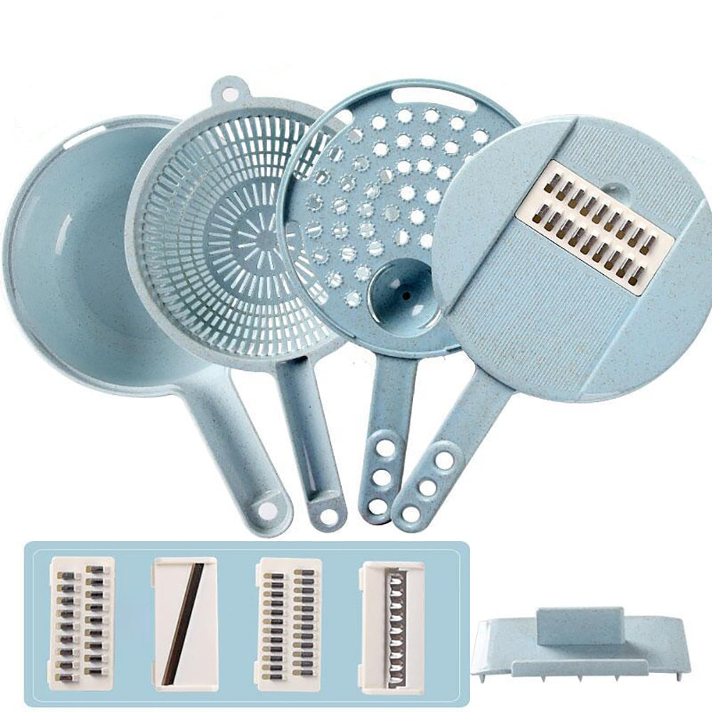 8-in-1 Handheld Vegetable Slicer & Grater Kit | Stainless Steel Blades, Food-Grade, Multi-Purpose Kitchen Cutter