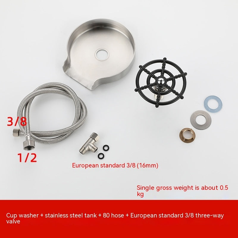 Bar Counter Cup Washer Sink | High-Pressure Spray Automatic Faucet – Coffee Pitcher & Cup Cleaning Tool for Kitchen & Bar