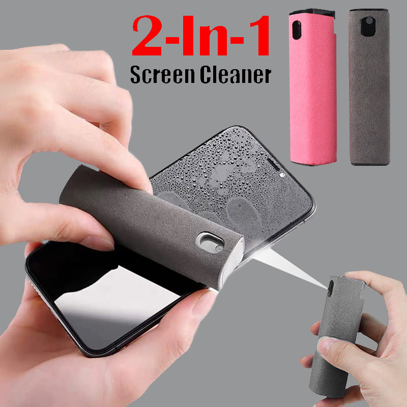 All-in-1 Mobile Phone Screen Cleaner | Portable Spray & Microfiber Wipe Kit for Phones, Computers, Tablets & Laptops