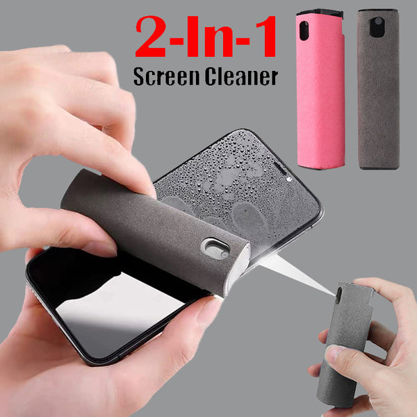 All-in-1 Mobile Phone Screen Cleaner | Portable Spray & Microfiber Wipe Kit for Phones, Computers, Tablets & Laptops
