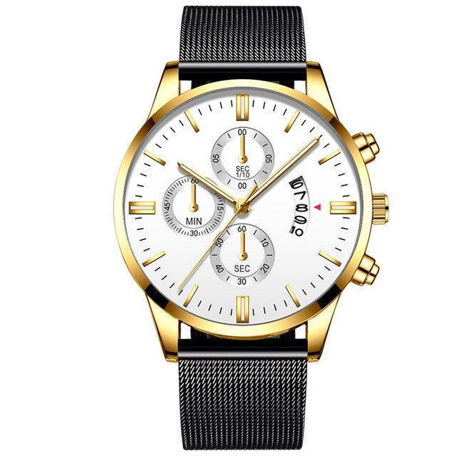 Men Casual Quartz Wrist Watch | Stainless Steel Analog Fashion Watch for Daily Wear