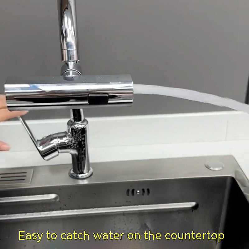 360° Rotating Waterfall Kitchen Faucet Extender – Splash-Proof Universal Bubbler Nozzle For Smooth Water Flow