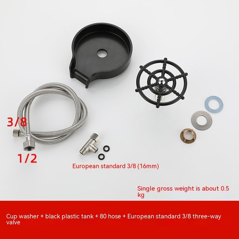 Bar Counter Cup Washer Sink | High-Pressure Spray Automatic Faucet – Coffee Pitcher & Cup Cleaning Tool for Kitchen & Bar