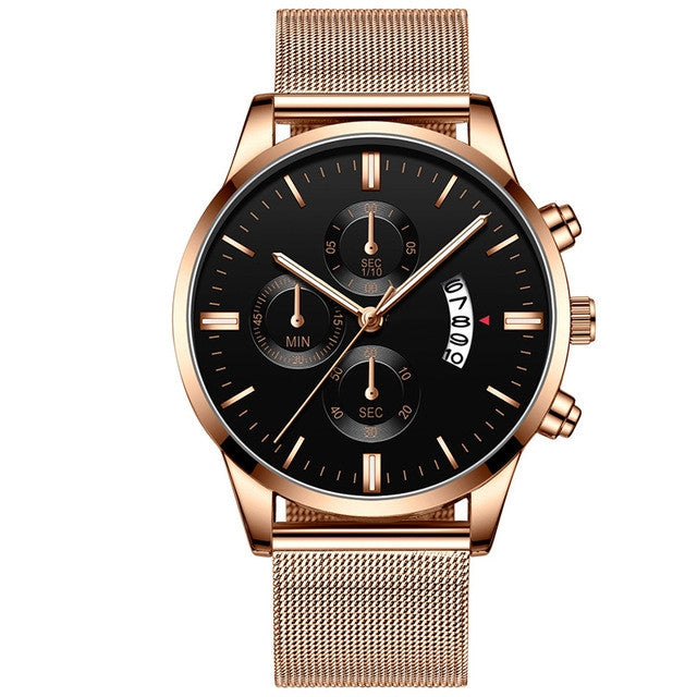 Men Casual Quartz Wrist Watch | Stainless Steel Analog Fashion Watch for Daily Wear