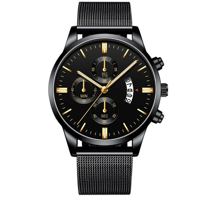 Men Casual Quartz Wrist Watch | Stainless Steel Analog Fashion Watch for Daily Wear