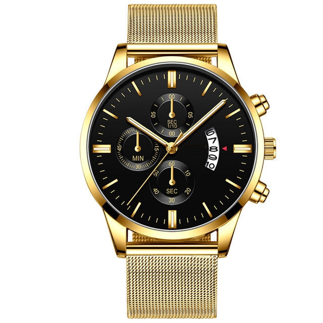 Men Casual Quartz Wrist Watch | Stainless Steel Analog Fashion Watch for Daily Wear
