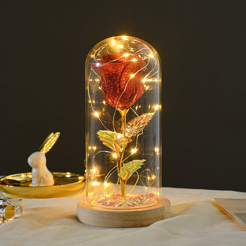 Valentine’s Day Eternal Rose LED Light | Romantic Glass-Cover Flower Gift for Girlfriend, Wedding, Anniversary & Mother’s Day