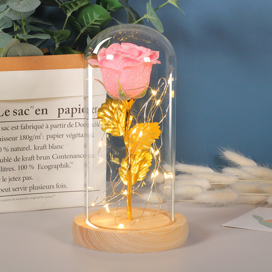 Valentine’s Day Eternal Rose LED Light | Romantic Glass-Cover Flower Gift for Girlfriend, Wedding, Anniversary & Mother’s Day