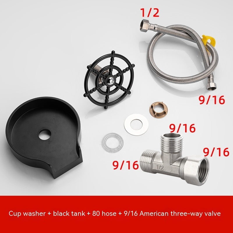 Bar Counter Cup Washer Sink | High-Pressure Spray Automatic Faucet – Coffee Pitcher & Cup Cleaning Tool for Kitchen & Bar