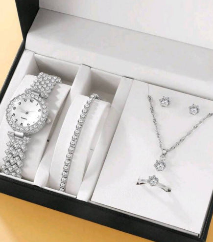 Luxury Women Watch Jewelry Set | Fashion Watch, Necklace, Earrings & Bracelet Gift Set for Ladies