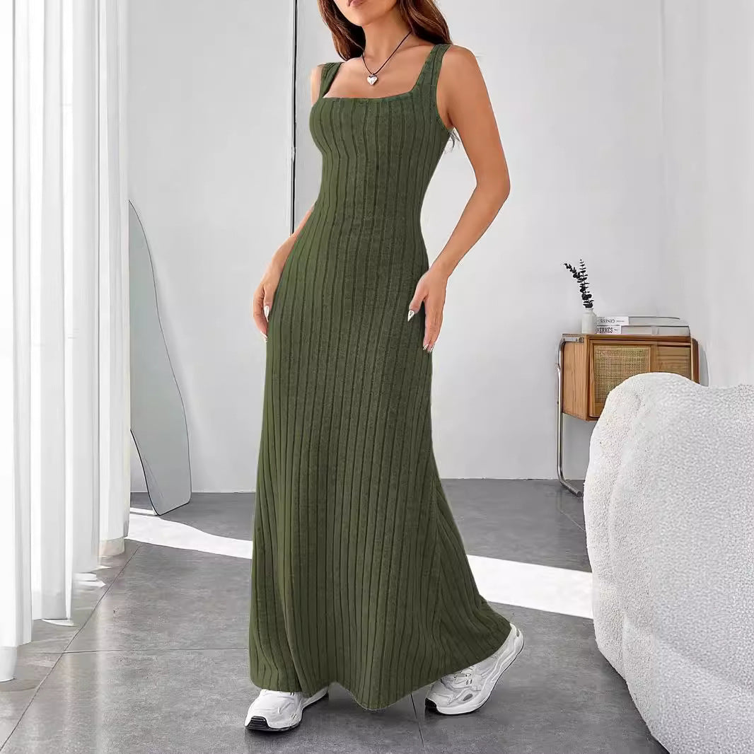 AuraFit™ Ribbed Summer Maxi – 2026 New Arrival Slim-Fit Sleeveless Casual Long Dress for Women