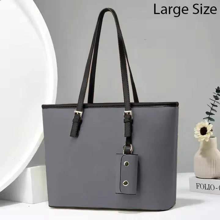 Elegant Minimalist Leather Shoulder Bag – Premium Grey Handbag for Women