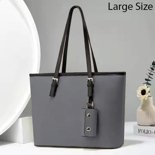 Elegant Minimalist Leather Shoulder Bag – Premium Grey Handbag for Women