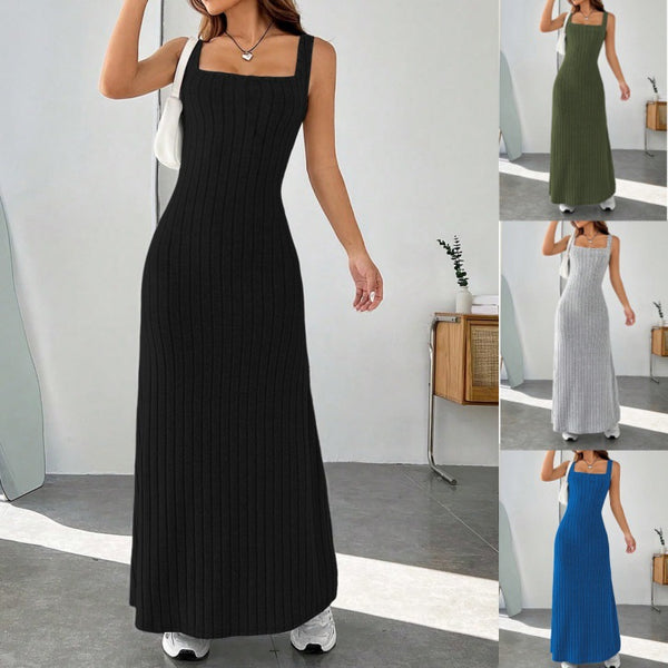AuraFit™ Ribbed Summer Maxi – 2026 New Arrival Slim-Fit Sleeveless Casual Long Dress for Women