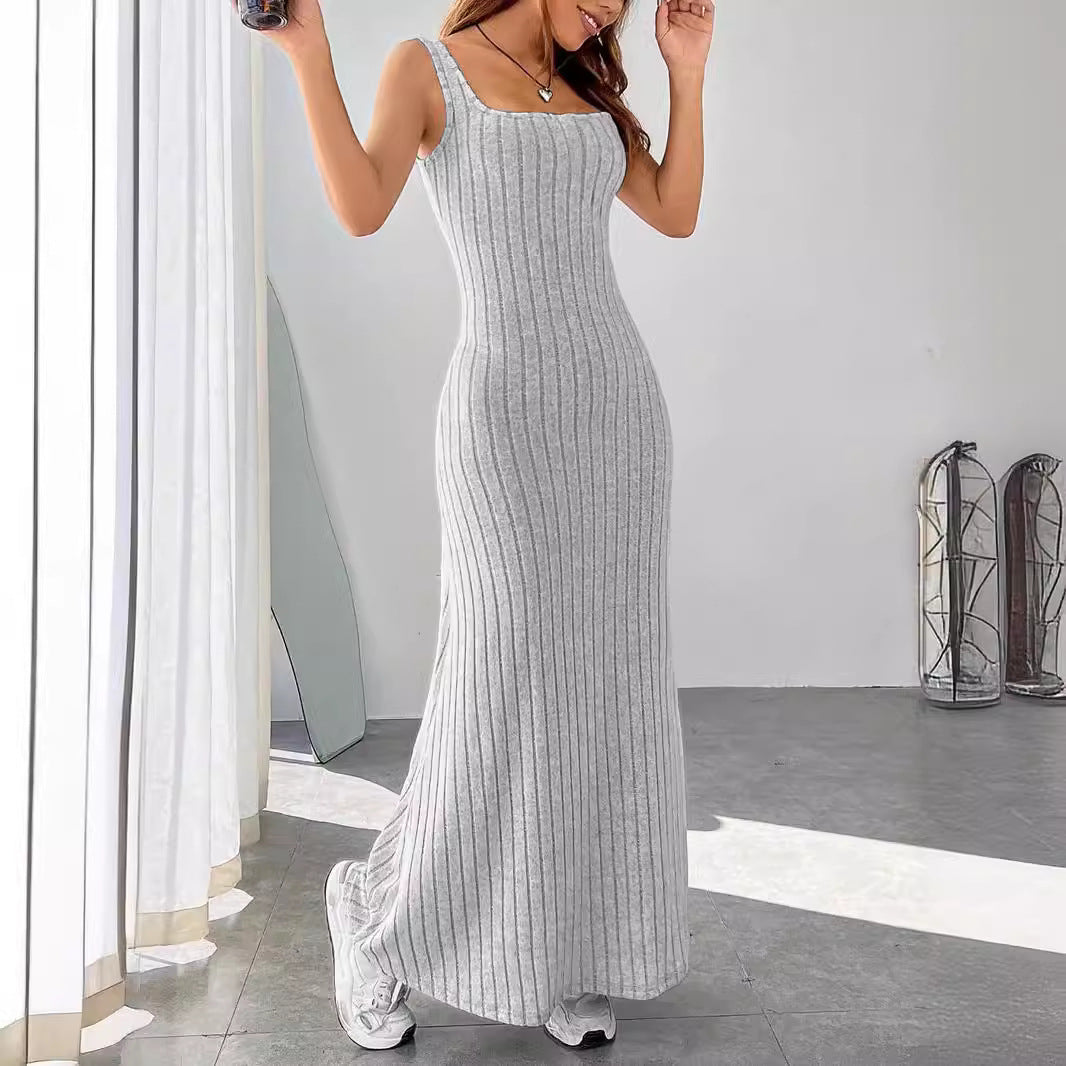 AuraFit™ Ribbed Summer Maxi – 2026 New Arrival Slim-Fit Sleeveless Casual Long Dress for Women